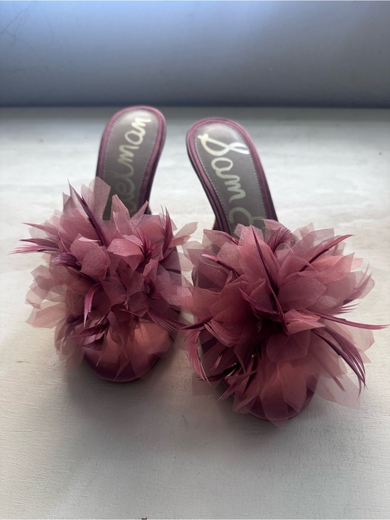 Sam Edelman Shoes - Sam Edelman Rose Pink Feathered Pom Slide Mules